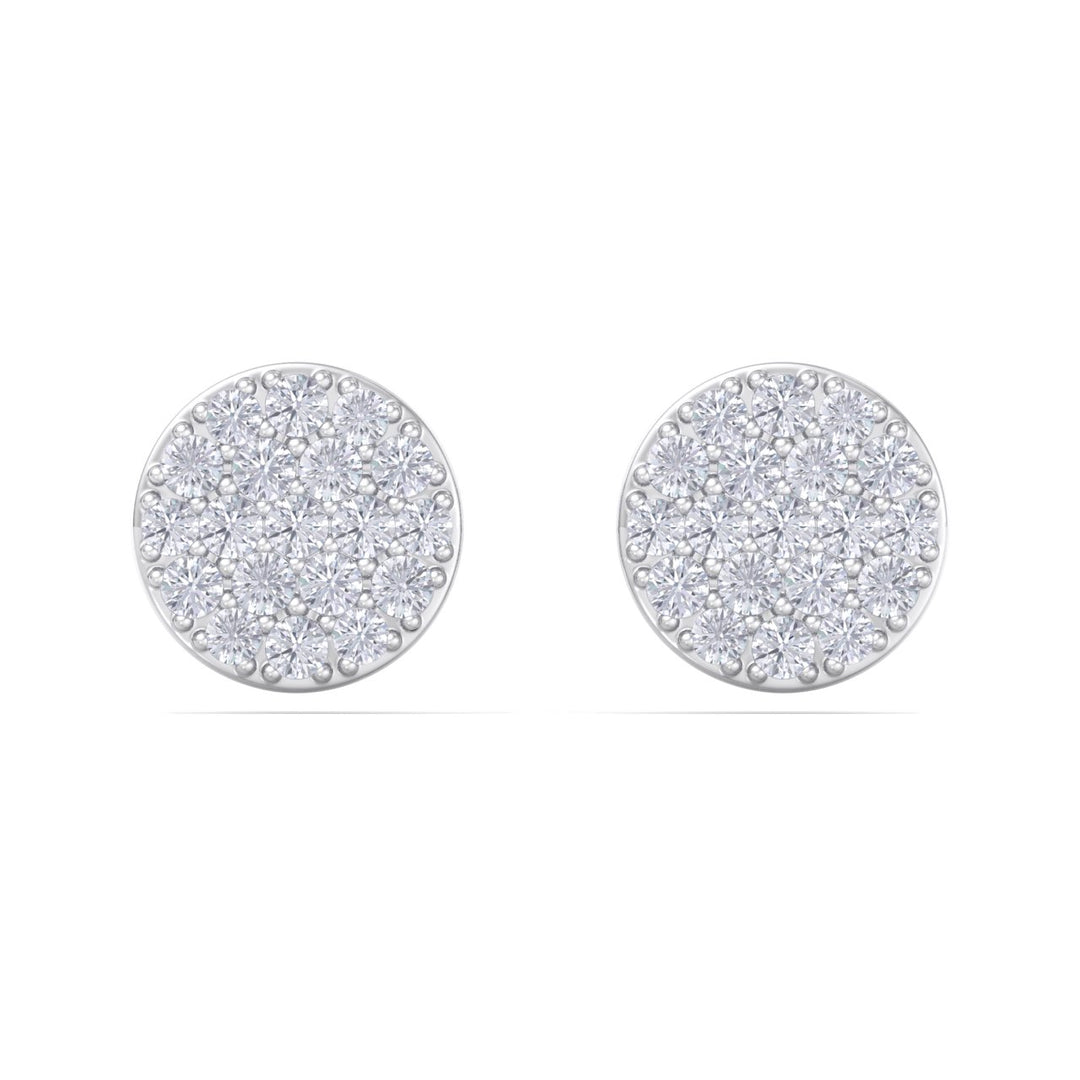 Round cluster stud earrings in rose gold with white diamonds of 0.27 ct in weight