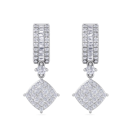 Drop earrings in rose gold with white diamonds of 0.77 ct in weight - HER DIAMONDS®