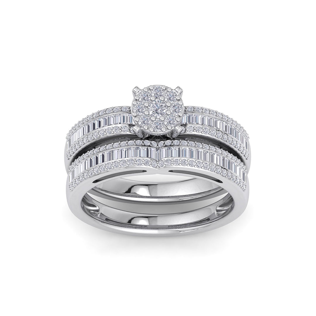 Bridal ring set in white gold with white diamonds of 0.86 ct in weight