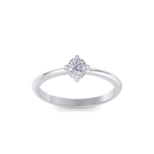 Round shaped petite diamond ring in yellow gold with white diamonds of 0.25 ct in weight