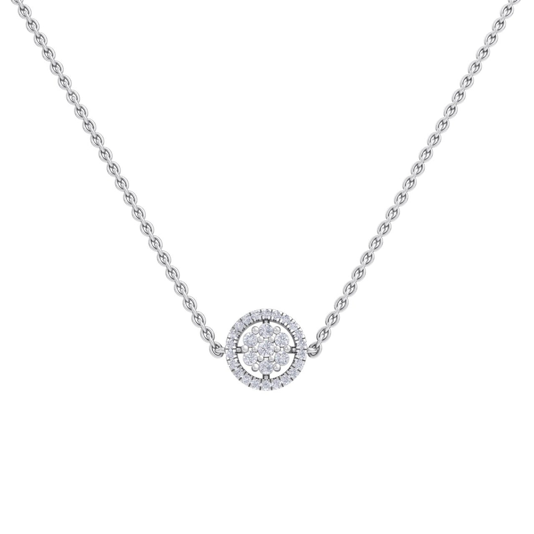 Circle necklace in yellow gold with white diamonds of 0.33 ct in weight - HER DIAMONDS®