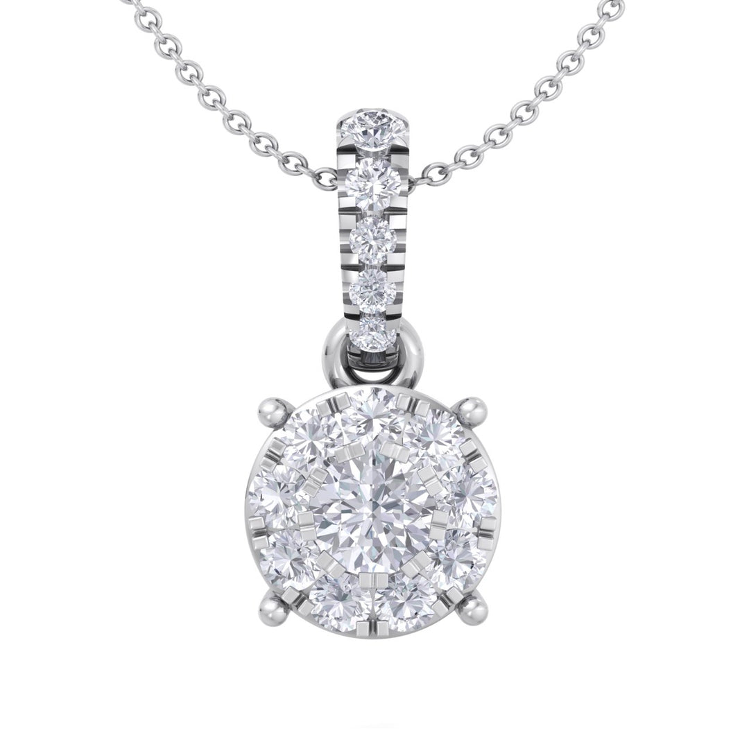 Classic pendant in white gold with white diamonds of 0.29 ct in weight - HER DIAMONDS®