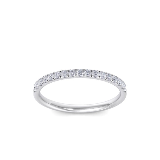 Pavé half eternity band in white gold with white diamonds of 0.24 ct in weight