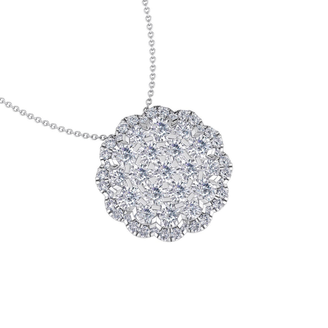 Round shape pendant in rose gold with white diamonds of 0.89 ct in weight - HER DIAMONDS®