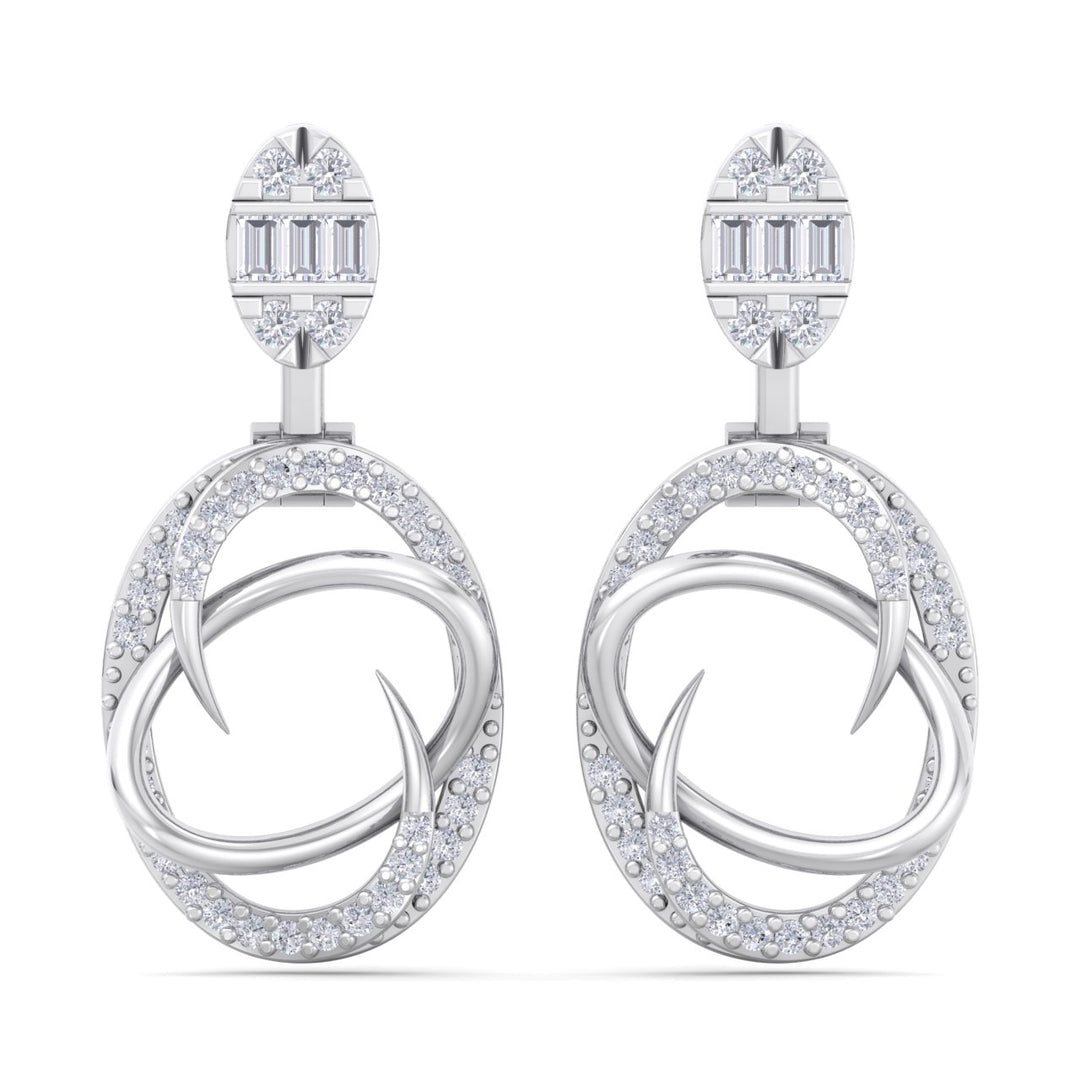 Elegant earrings in yellow gold with white diamonds of 0.70 ct in weight - HER DIAMONDS®