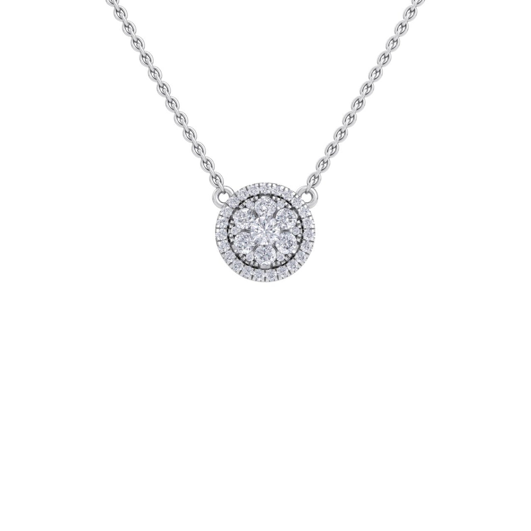 Circle necklace in yellow gold with white diamonds of 0.64 ct in weight - HER DIAMONDS®