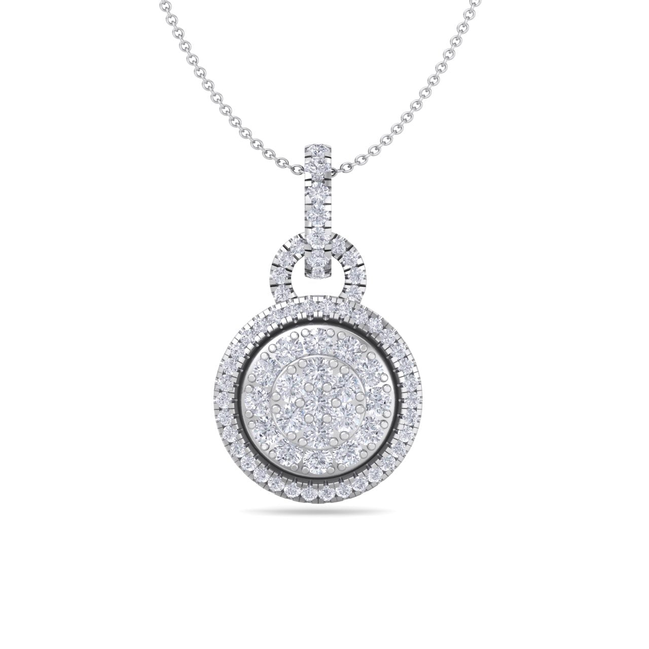 Diamond pendant in white gold with white diamonds of 0.48 ct in weight - HER DIAMONDS®