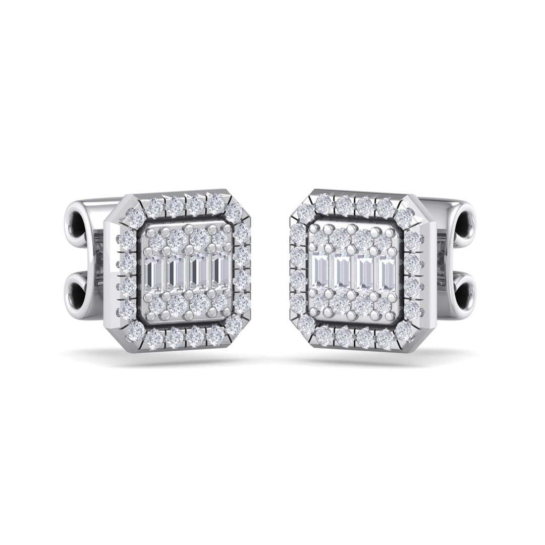 Stud earrings in white gold with white diamonds of 0.42 ct in weight - HER DIAMONDS®