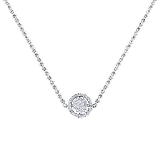 Circle necklace in white gold with white diamonds of 0.33 ct in weight - HER DIAMONDS®