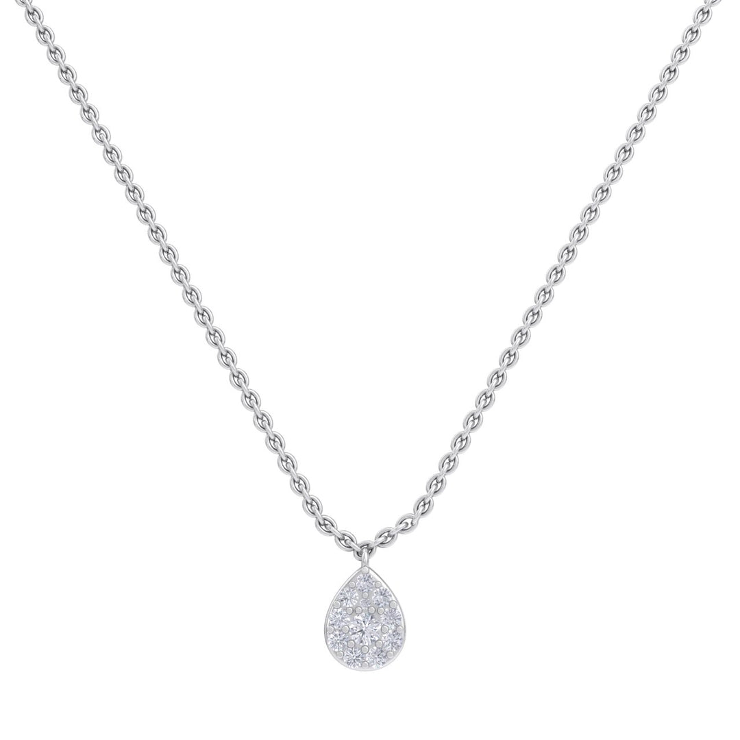 Pear drop necklace in yellow gold with white diamonds of 0.72 ct in weight - HER DIAMONDS®