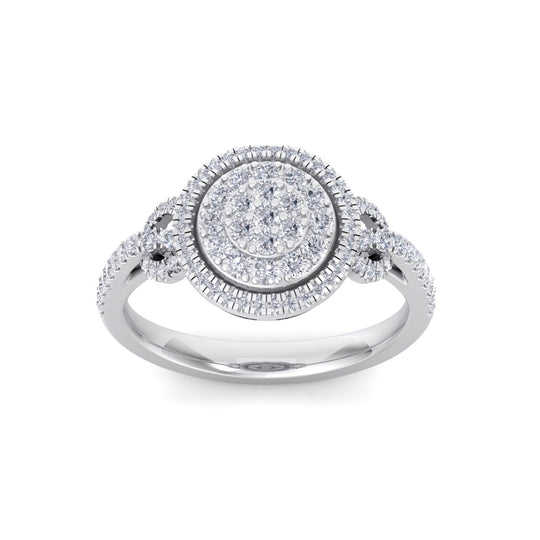 Diamond ring in yellow gold with white diamonds of 0.59 ct in weight
