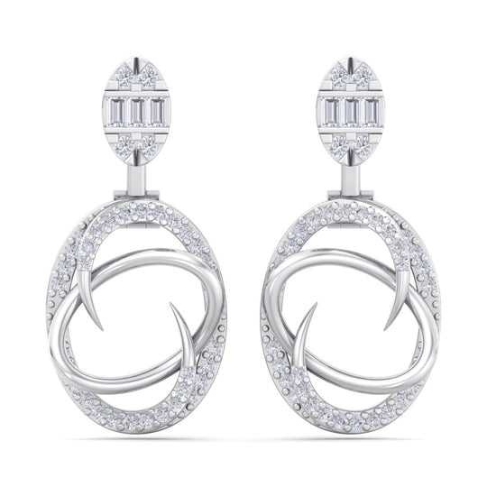 Elegant earrings in rose gold with white diamonds of 0.70 ct in weight - HER DIAMONDS®