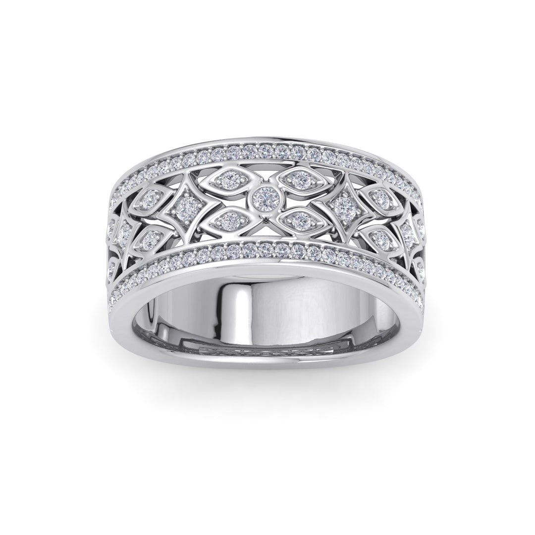 Ring in white gold with white diamonds of 0.40 ct in weight
