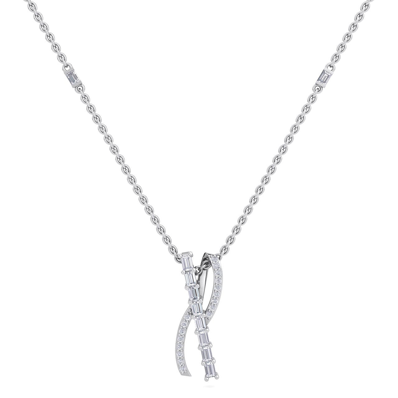 Necklace in white gold with white diamonds of 0.32 ct in weight - HER DIAMONDS®