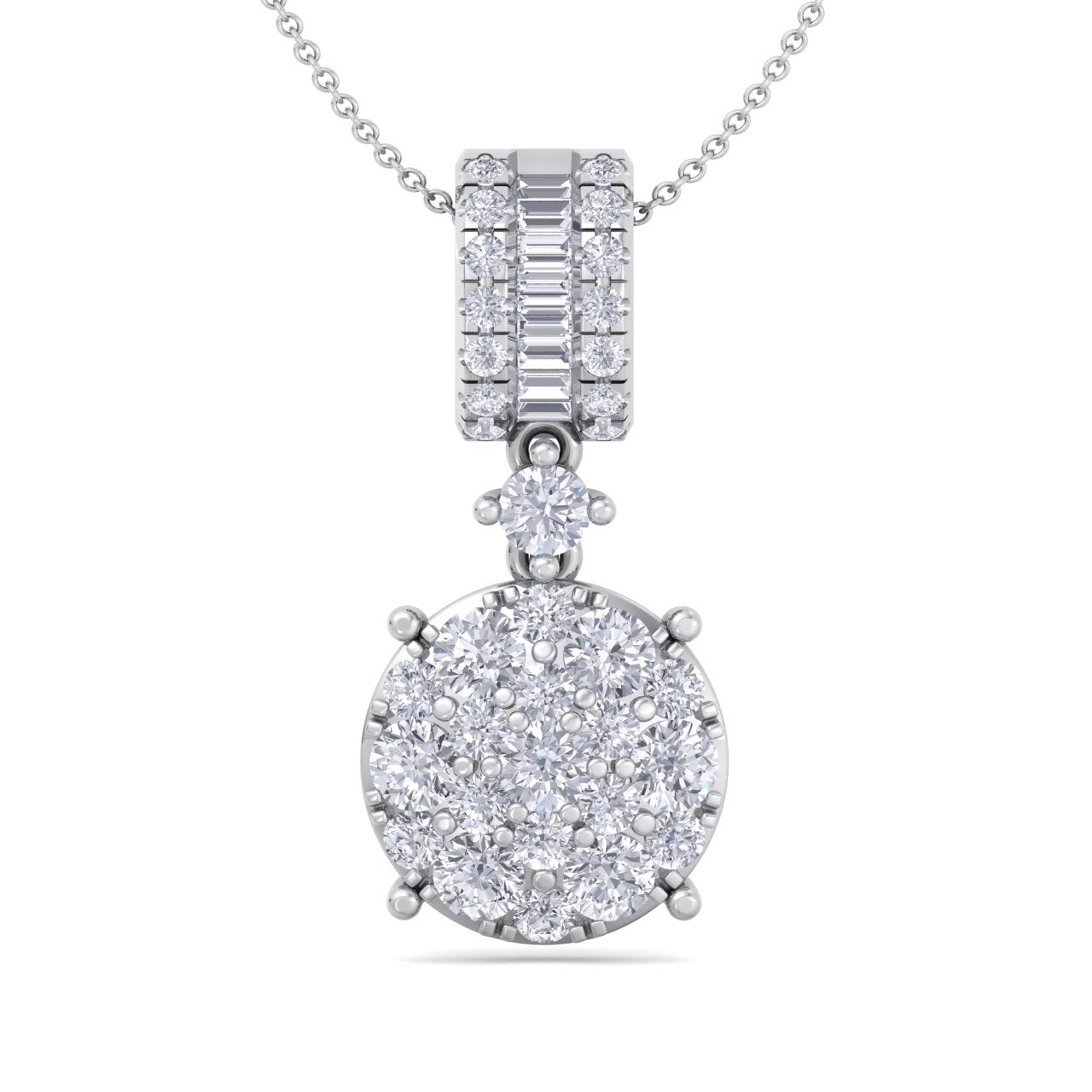 Pendant in white gold with white diamonds of 0.98 ct in weight - HER DIAMONDS®