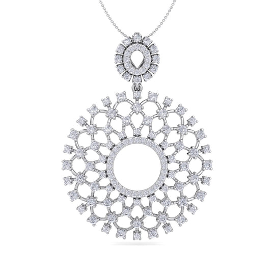 Monogram pendant necklace in white gold with white diamonds of 2.27 ct in weight - HER DIAMONDS®