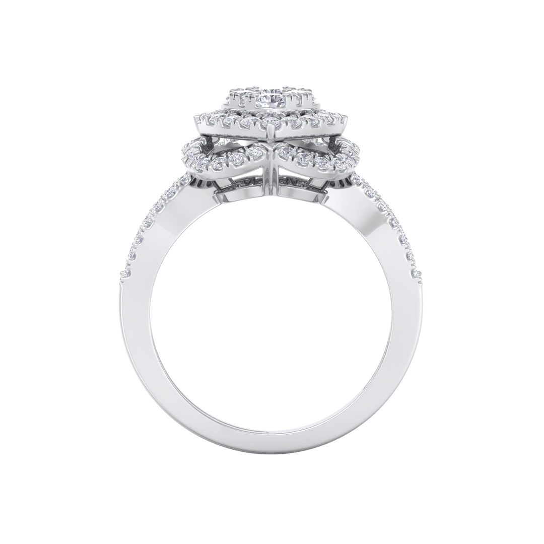 Diamond ring in white gold with white diamonds of 0.97 ct in weight