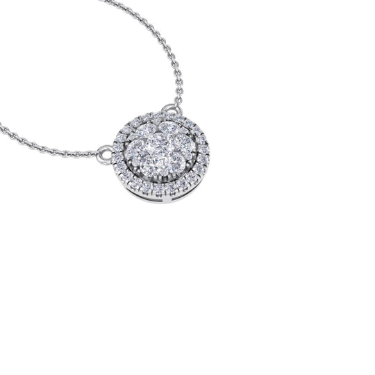 Circle necklace in yellow gold with white diamonds of 0.64 ct in weight - HER DIAMONDS®