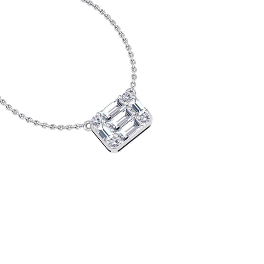 Baguette necklace in white gold with white diamonds of 0.57 ct in weight
