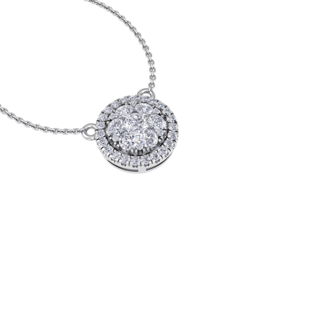 Circle necklace in rose gold with white diamonds of 0.64 ct in weight - HER DIAMONDS®