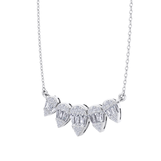 Diamond necklace in white gold with white diamonds of 0.75 ct in weight