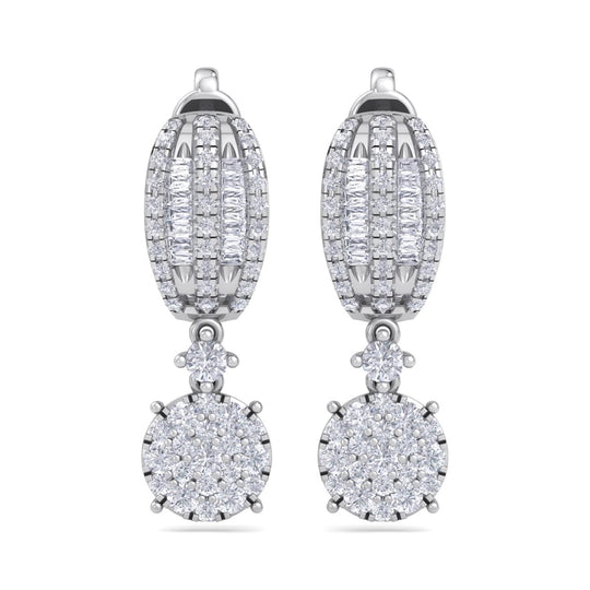 Drop earrings in rose gold with white diamonds of 1.66 ct in weight - HER DIAMONDS®