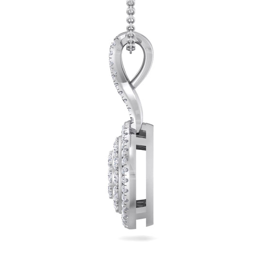 Round pendant in white gold with white diamonds of 0.38 ct in weight - HER DIAMONDS®