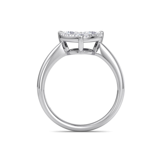 Love ring in white gold with white diamonds of 0.26 ct in weight