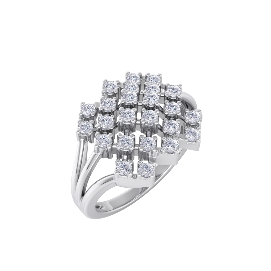 Elegant ring in white gold with white diamonds of 0.48 ct in weight