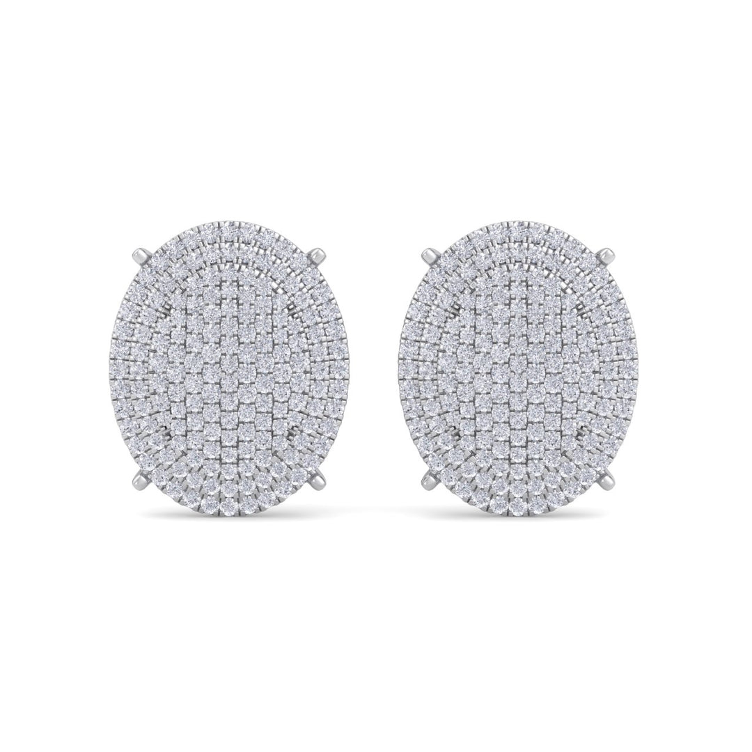 Oval shaped earrings in rose gold with white diamonds of 2.20 ct - HER DIAMONDS®