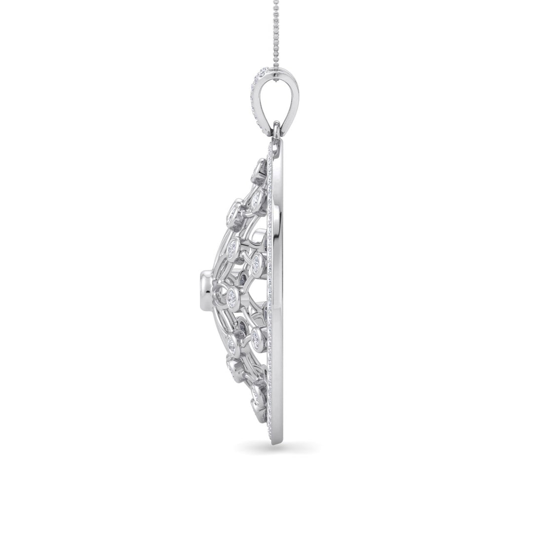 Monogram pendant necklace in white gold with white diamonds of 1.87 ct in weight - HER DIAMONDS®