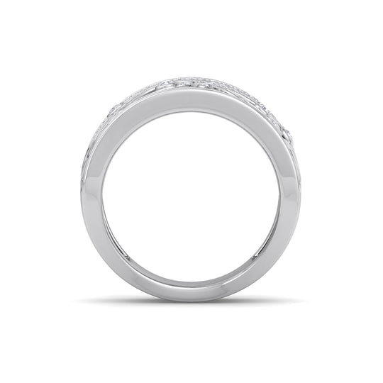 Wide ring in white gold with white diamonds of 0.48 ct in weight