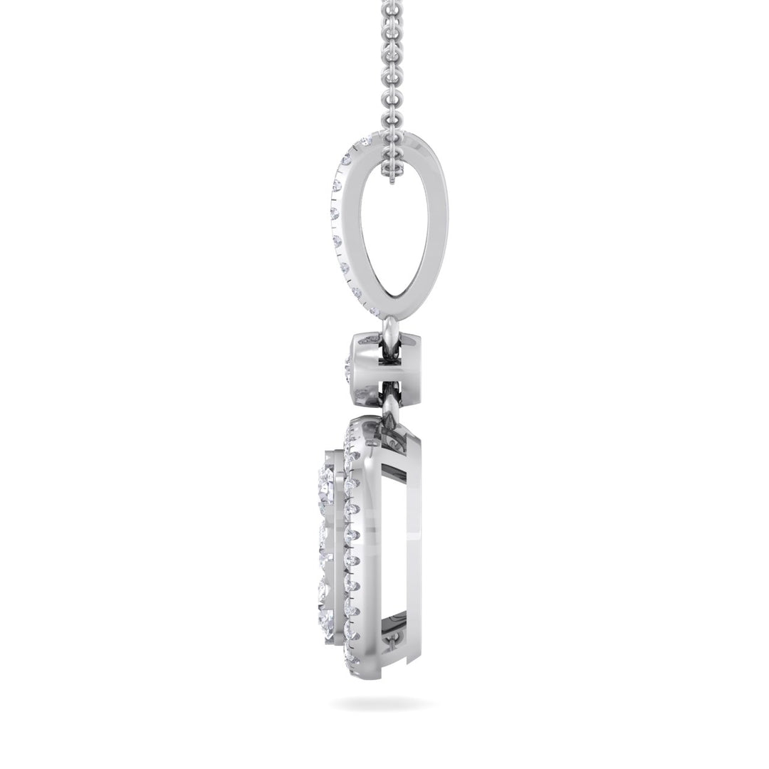 Square pendant in rose gold with white diamond of 0.58 ct in weight - HER DIAMONDS®