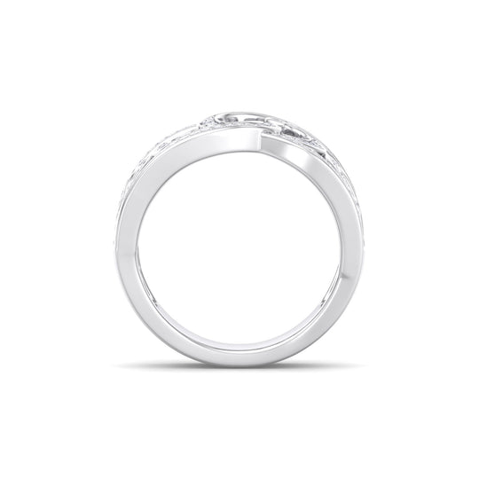 Wide ring in yellow gold with white diamonds of 0.41 ct in weight