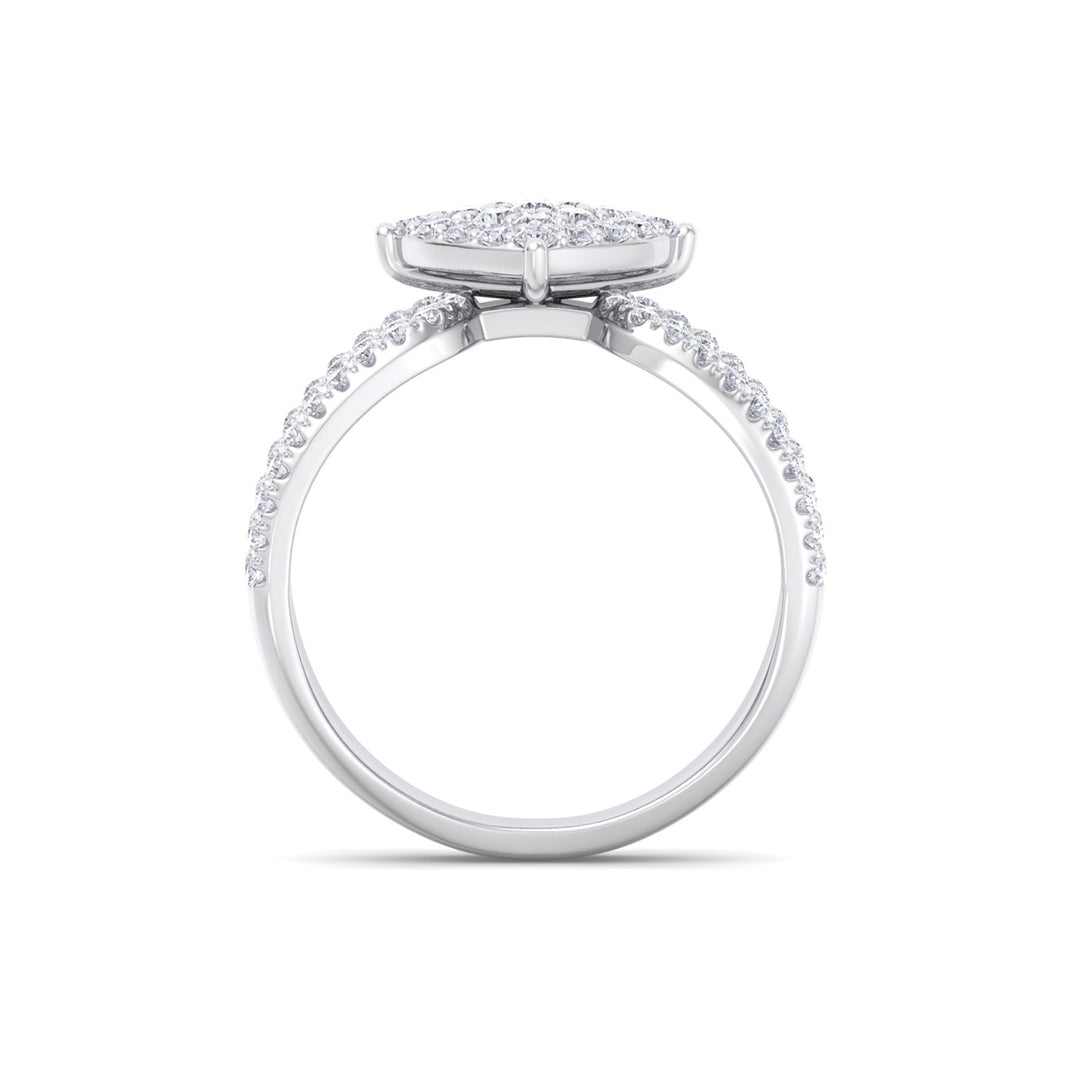 Ring in yellow gold with white diamonds of 1.04 ct in weight