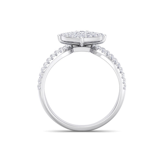 Ring in yellow gold with white diamonds of 1.04 ct in weight