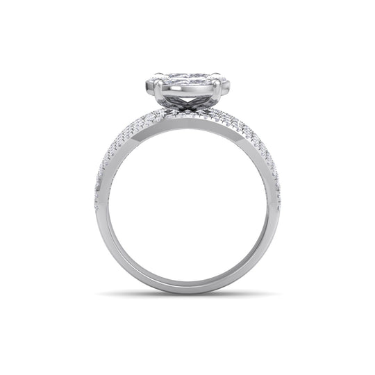 Solitaire ring in white gold with white diamonds of 1.71 ct in weight