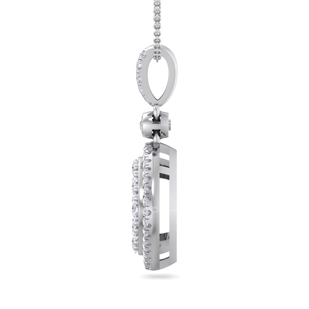 Square pendant in white gold with white diamonds of 0.74 ct in weight - HER DIAMONDS®