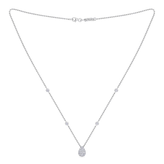 Drop shape necklace in white gold with white diamonds of 0.53 ct in weight - HER DIAMONDS®