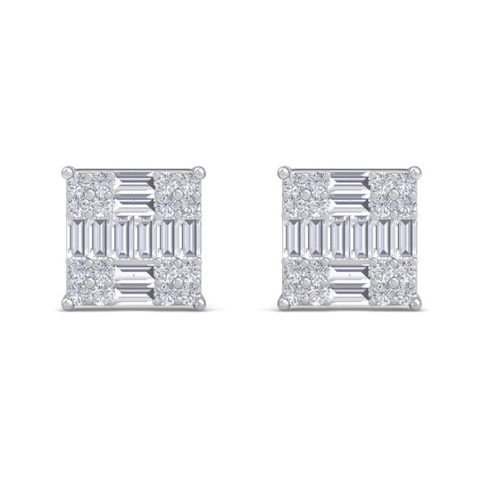 Stud earrings in rose gold with white diamonds of 1.88 ct in weight - HER DIAMONDS®