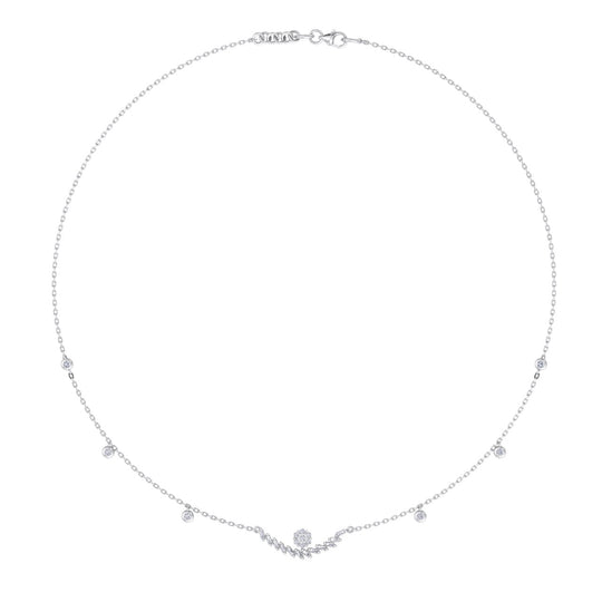Necklace in white gold with white diamonds of 0.42 ct in weight - HER DIAMONDS®