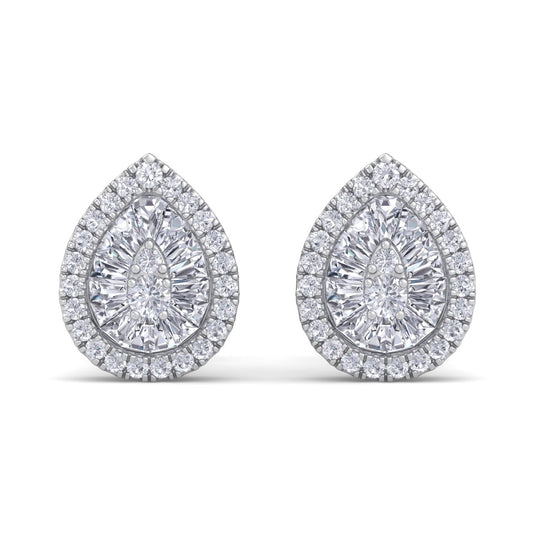 Drop shaped earrings in yellow gold with white diamonds of 0.47 ct in weight - HER DIAMONDS®