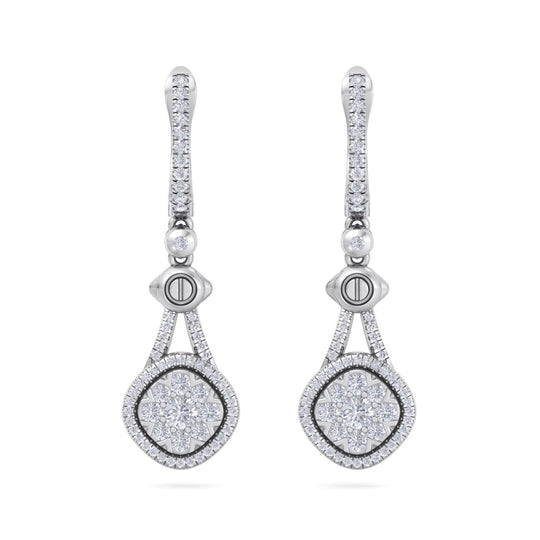Drop earrings in yellow gold with white diamonds of 0.88 ct in weight - HER DIAMONDS®