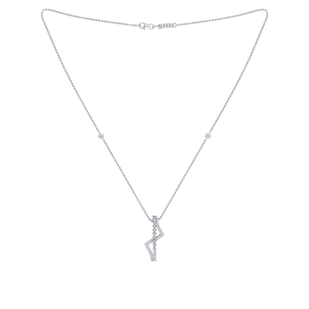 Lightning necklace in white gold with white diamonds of 0.60 ct in weight - HER DIAMONDS®