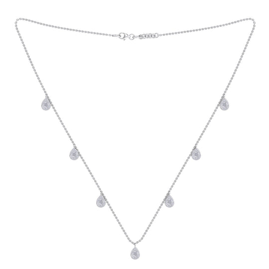 Pear drops necklace in white gold with white diamonds of 0.70 ct in weight - HER DIAMONDS®