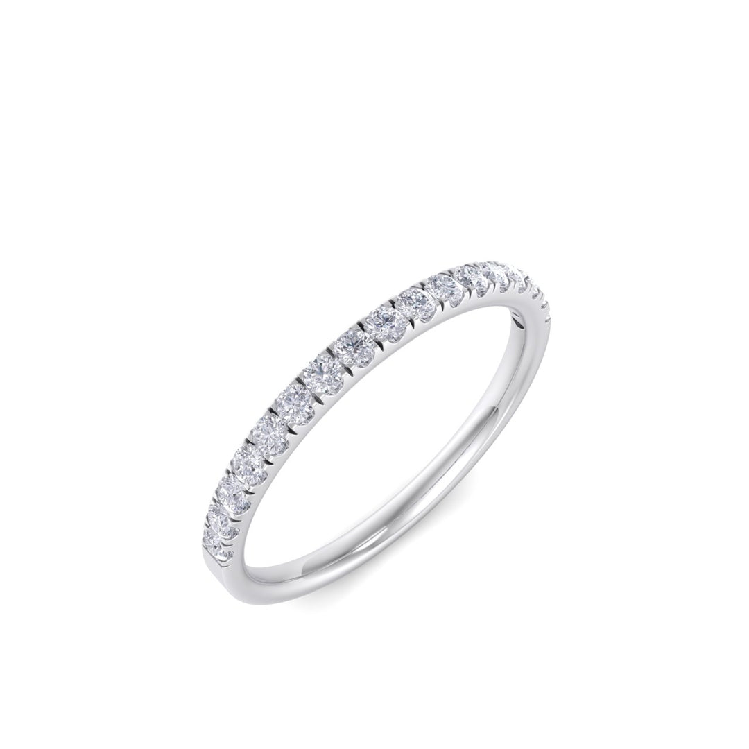 Pavé half eternity band in white gold with white diamonds of 0.24 ct in weight