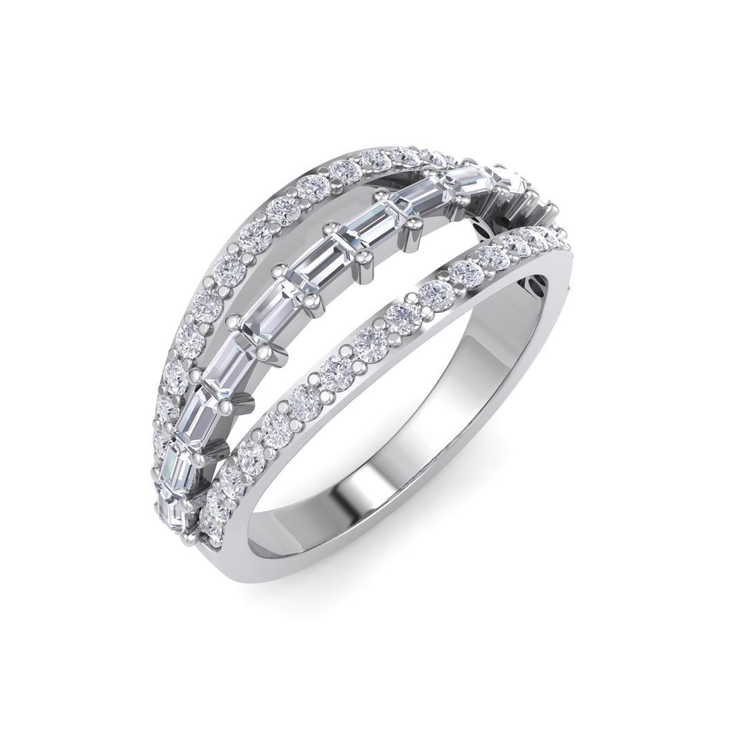 Ring in yellow gold with white diamonds of 0.98 ct in weight
