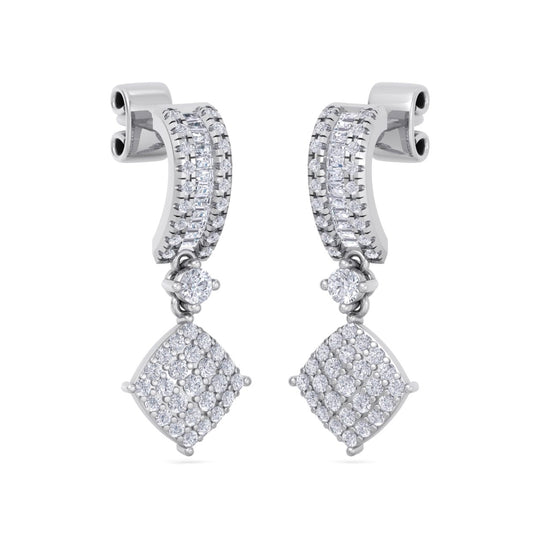 Drop earrings in rose gold with white diamonds of 0.77 ct in weight - HER DIAMONDS®