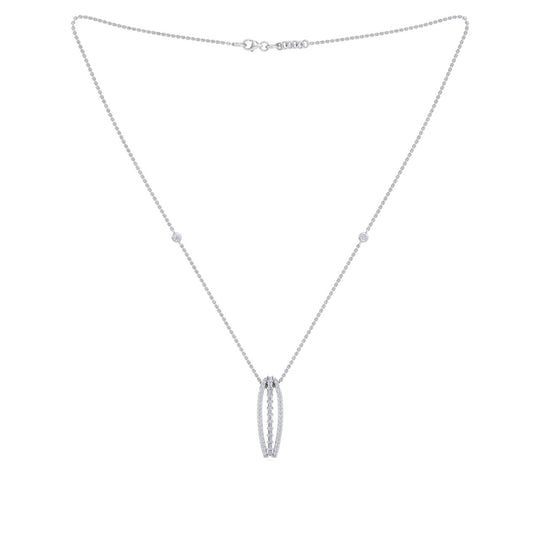 Necklace in rose gold with white diamonds of 0.80 ct in weight - HER DIAMONDS®