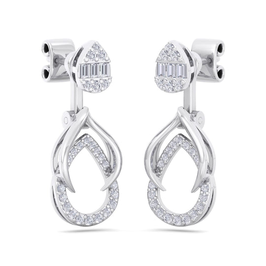 Elegant earrings in white gold with white diamonds of 0.54 ct in weight - HER DIAMONDS®